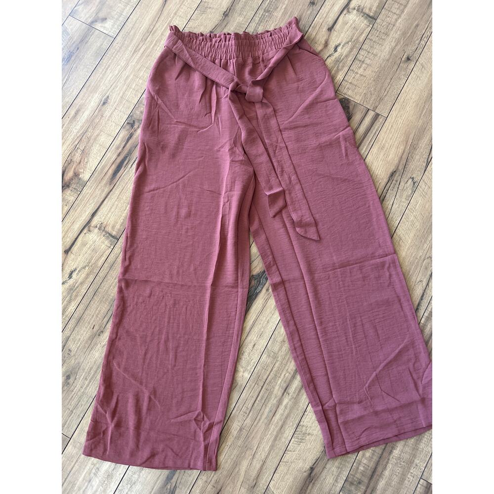 NWT Sucolan size small rust colored pull on wide leg pants